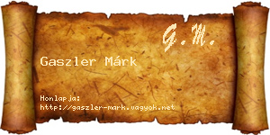 Gaszler Márk névjegykártya